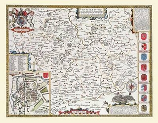 John Speeds Map of Leicestershire 1611