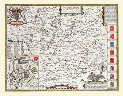 John Speeds Map of Leicestershire 1611 - John Speed