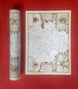 Staffordshire 1611 by John Speed - Old Map Supplied Rolled in a Clear Two Part Screw Presentation Tube - Print Size 45cm x 32cm