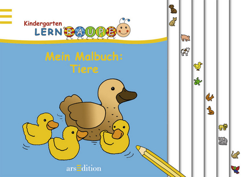 Lernraupe - Mein Malbuch: Tiere