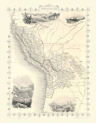 John Tallis Map of Peru and Bolivia 1851