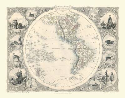 John Tallis Map of Western Hemisphere 1851 - John Tallis