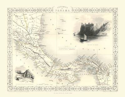 John Tallis Map of Panama 1851 - John Tallis