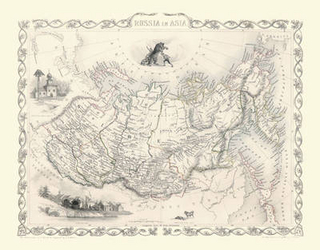 John Tallis Map of Russia in Asia 1851