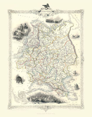 John Tallis Map of Russia in Europe 1851