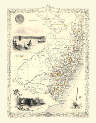 John Tallis Map of New South Wales Australia 1851