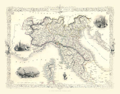 John Tallis Map of Northern Italy 1851 - John Tallis