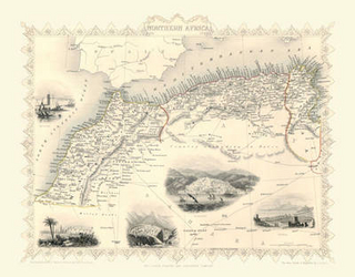 John Tallis Map of North Africa 1851