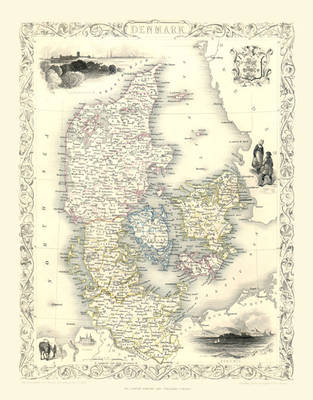 John Tallis Map of Denmark 1851