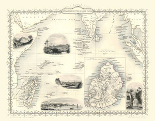 John Tallis Map of Indian Ocean Islands 1851