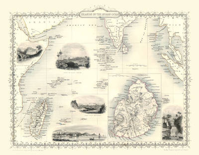 John Tallis Map of Indian Ocean Islands 1851 - John Tallis
