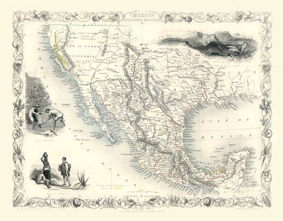 John Tallis Map of Mexico, California and Texas 1851 - John Tallis