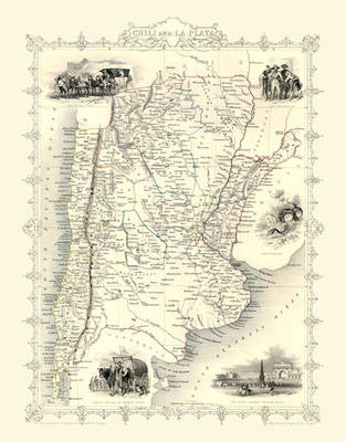 John Tallis Map of Chile 1851