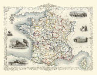 John Tallis Map of France 1851