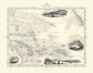John Tallis Map of Polynesia 1851