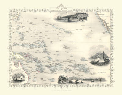 John Tallis Map of Polynesia 1851 - John Tallis