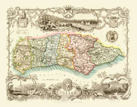 Thomas Moule Map of Sussex 1836 - Thomas Moule