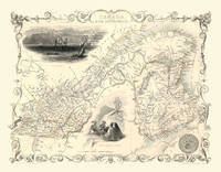 John Tallis Map of East Canada 1851