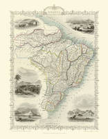 John Tallis Map of Brazil 1851
