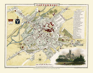 Cole and Roper Old Map of Canterbury1806