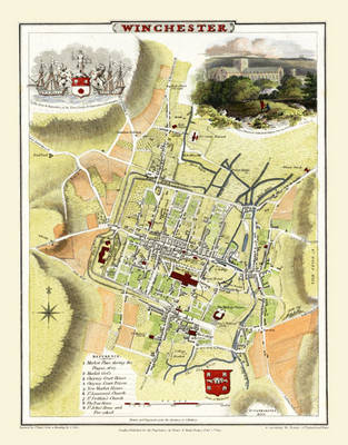 Cole and Roper Old Map of Winchester 1805 -  Cole and Roper