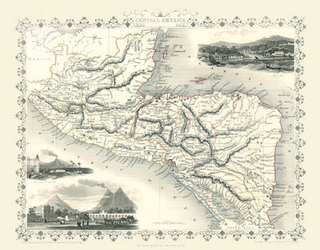 John Tallis Map of Central America 1851