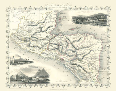 John Tallis Map of Central America 1851 - John Tallis