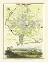 Cole and Roper Old Map of Northampton 1807 -  Cole and Roper