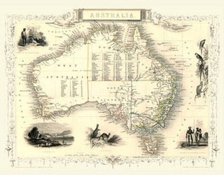 John Tallis Map of Australia 1851