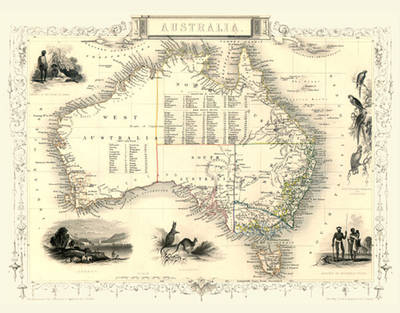 John Tallis Map of Australia 1851 - John Tallis
