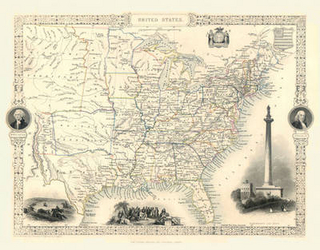 John Tallis Map of United States 1851
