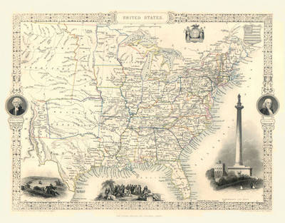John Tallis Map of United States 1851 - John Tallis