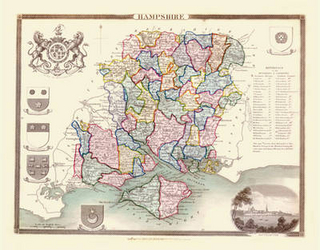 Thomas Moule Map of Hampshire 1836