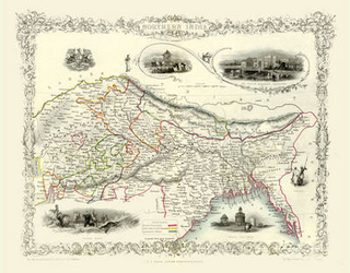 John Tallis Map of Northern India 1851