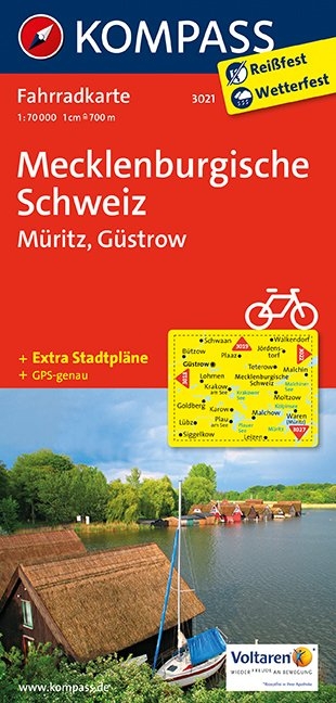 KOMPASS Fahrradkarte Mecklenburgische Schweiz - Müritz - Güstrow