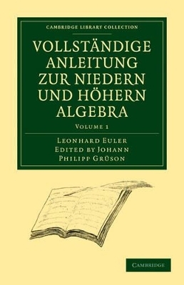 Vollständige Anleitung zur Niedern und Höhern Algebra 3 Volume Paperback Set