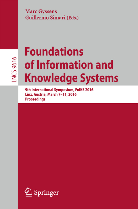 Foundations of Information and Knowledge Systems - 