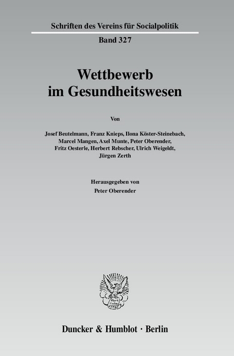 Wettbewerb im Gesundheitswesen. - 