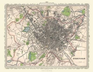 Plan of Birmingham 1866 by Archibold Fullarton