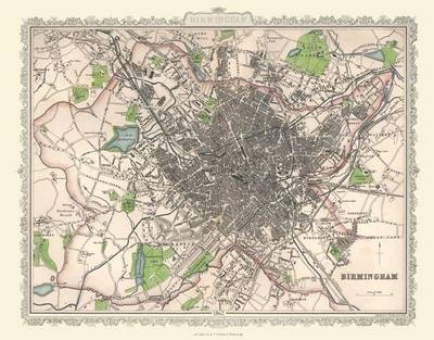 Plan of Birmingham 1866 by Archibold Fullarton - Archibold Fullarton