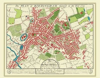 Plan of Birmingham 1731 by William Westley