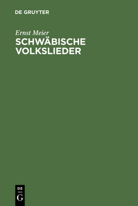 Schw&auml;bische Volkslieder - Ernst Meier