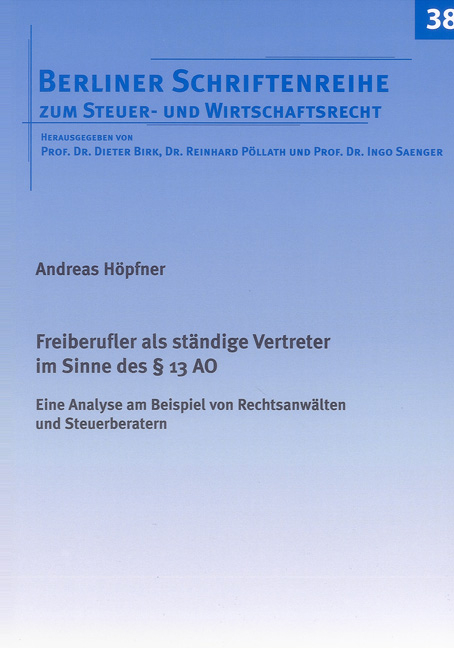 Freiberufler als st&auml;ndige Vertreter im Sinne des &sect; 13 AO - Andreas H&ouml;pfner