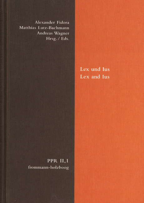 Politische Philosophie und Rechtstheorie des Mittelalters und der... / Lex und Ius. Lex and Ius - 