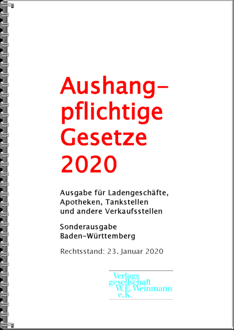 Aushangpflichtige Gesetze 2021