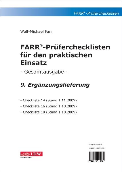 FARR Pr&uuml;ferchecklisten f&uuml;r den praktischen Einsatz - Gesamtausgabe - Wolf M Farr