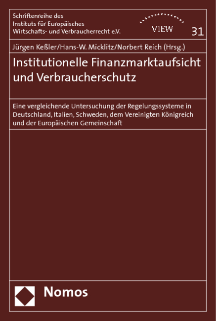 Institutionelle Finanzmarktaufsicht und Verbraucherschutz - 