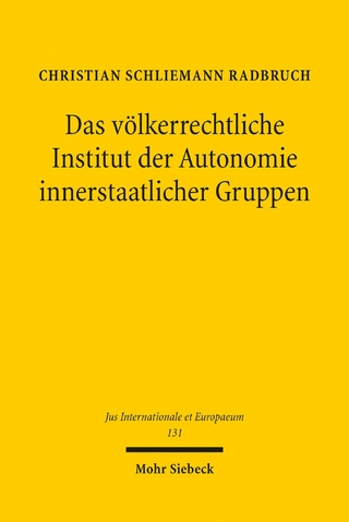 Das völkerrechtliche Institut der Autonomie innerstaatlicher Gruppen