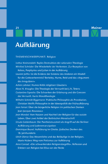 Aufkl&auml;rung, Band 21: Religion - 