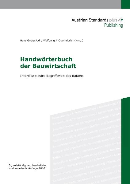 Handw&ouml;rterbuch der Bauwirtschaft - Wolfgang Oberndorfer, Hans Georg Jodl
